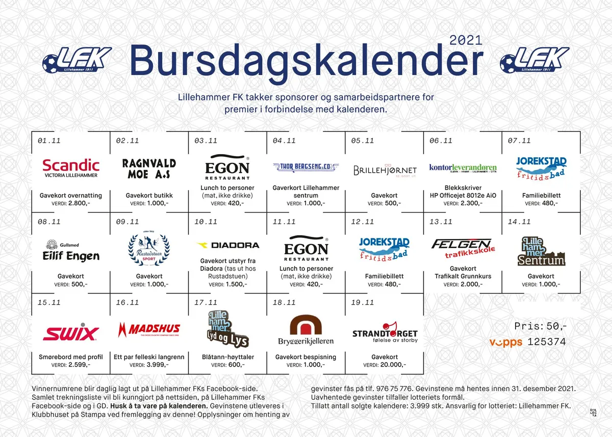 Vinnere Bursdagskalender 2021